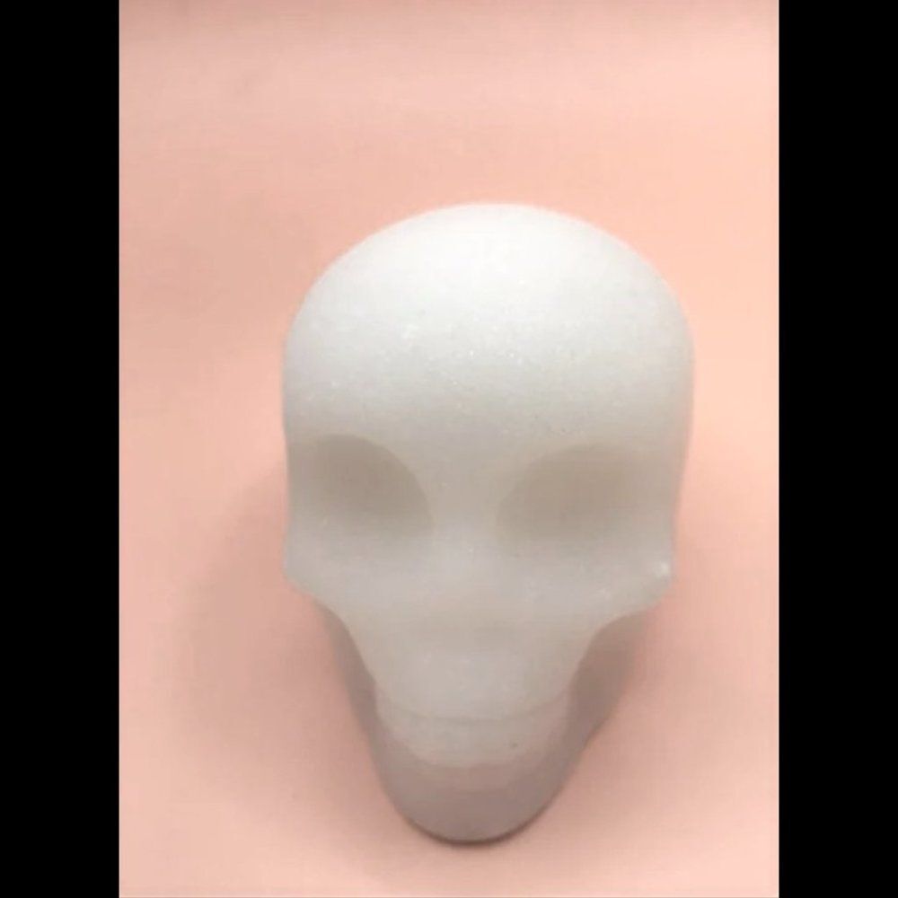 White Jade Skull Carving - NWOT